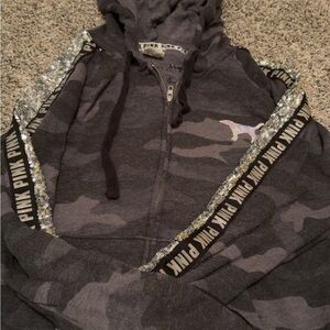 PINK Victoria's Secret Gray Camo Hoodie